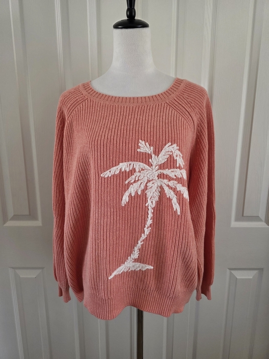 Tommy Bahama Sweaters - Tommy Bahama Breezy Palm Crew Neck Sweater Pure Coral Heather Size Large